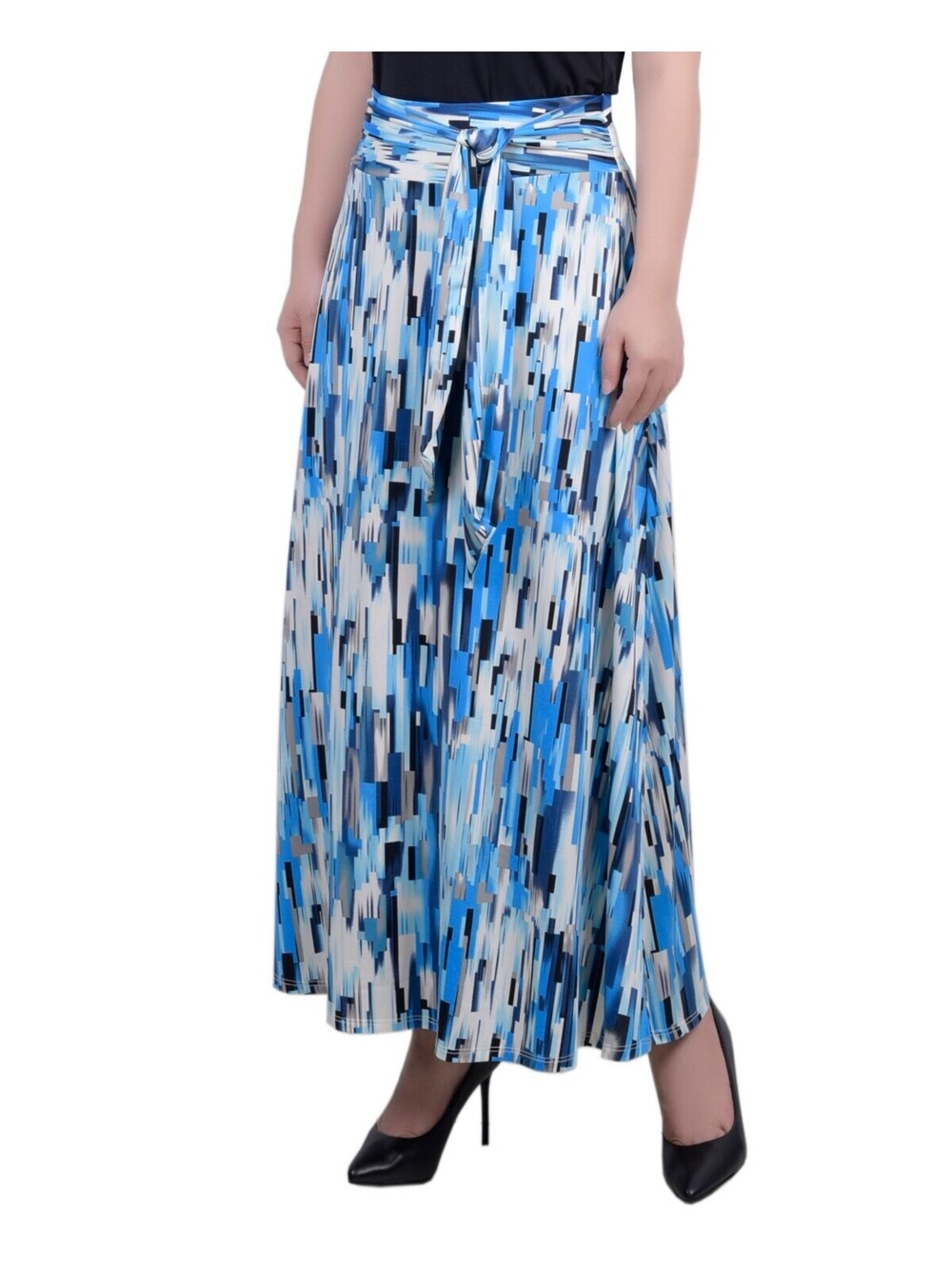 NY Collection Petite Maxi Skirt Blue Long PS